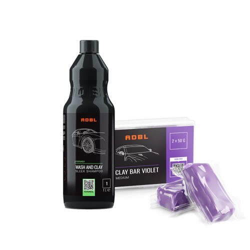 ADBL Wash and Clay 1L & Clay Bar Violet - Lakktisztító csomag